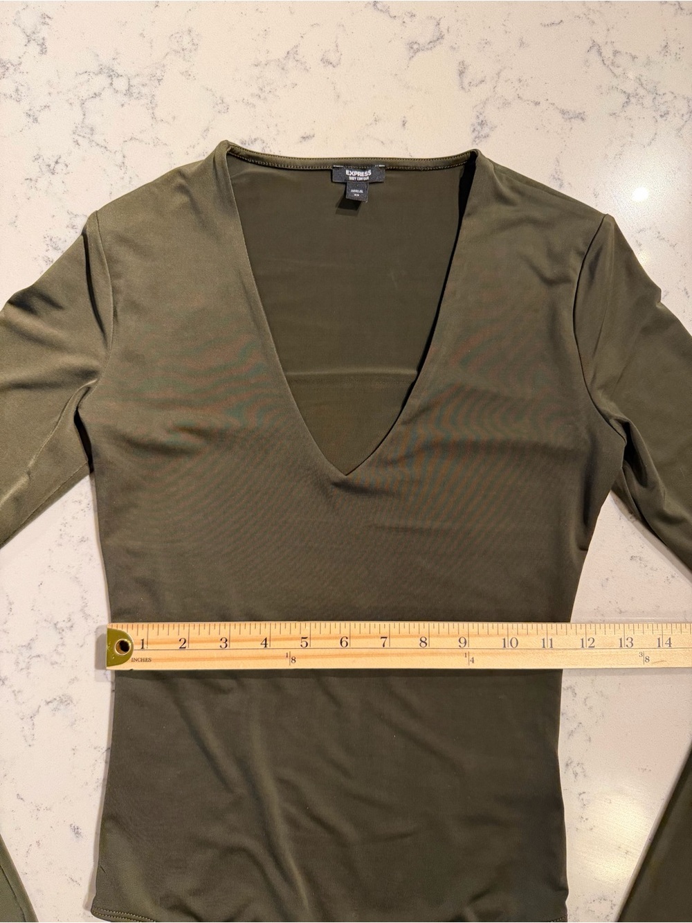 Express Body Contour V-Neck
Long Sleeve Bodysuit Olive Green - XS - Picture 3 of 5